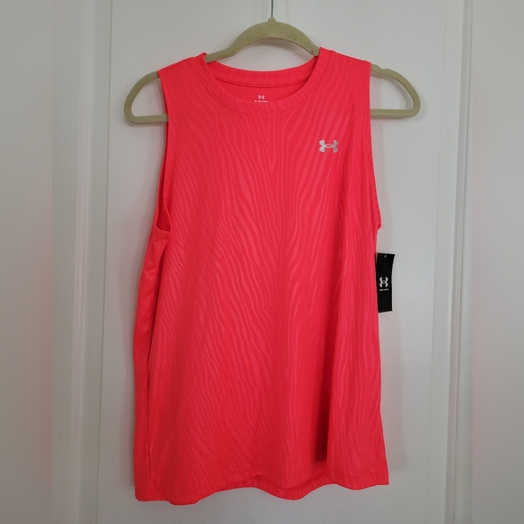 WOMENS Neon Pink UA Racerback tank SMALL NWT Under Armour - Picture 1 of 7